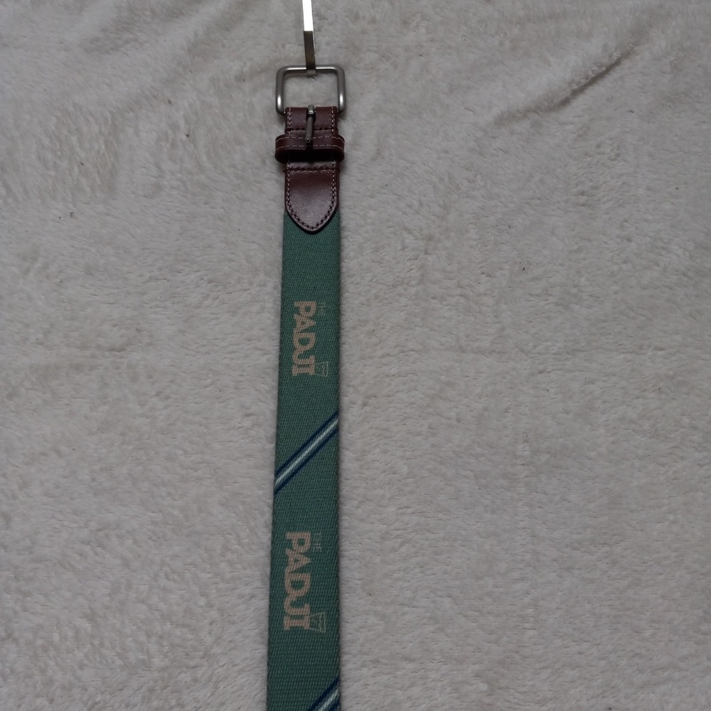 Peter Millar Belt Size 36 THE PADJI GREAT CONDITION GREEN WITH BLUE AND GREY